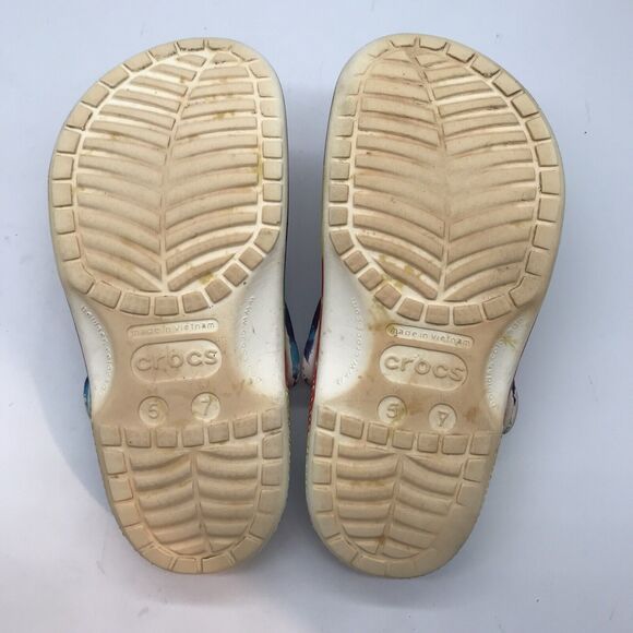 Crocs Tie-Dye Clogs Men's 5 - Women's 7 Bright Colored Slip On Comfort Shoes - Picture 8 of 9